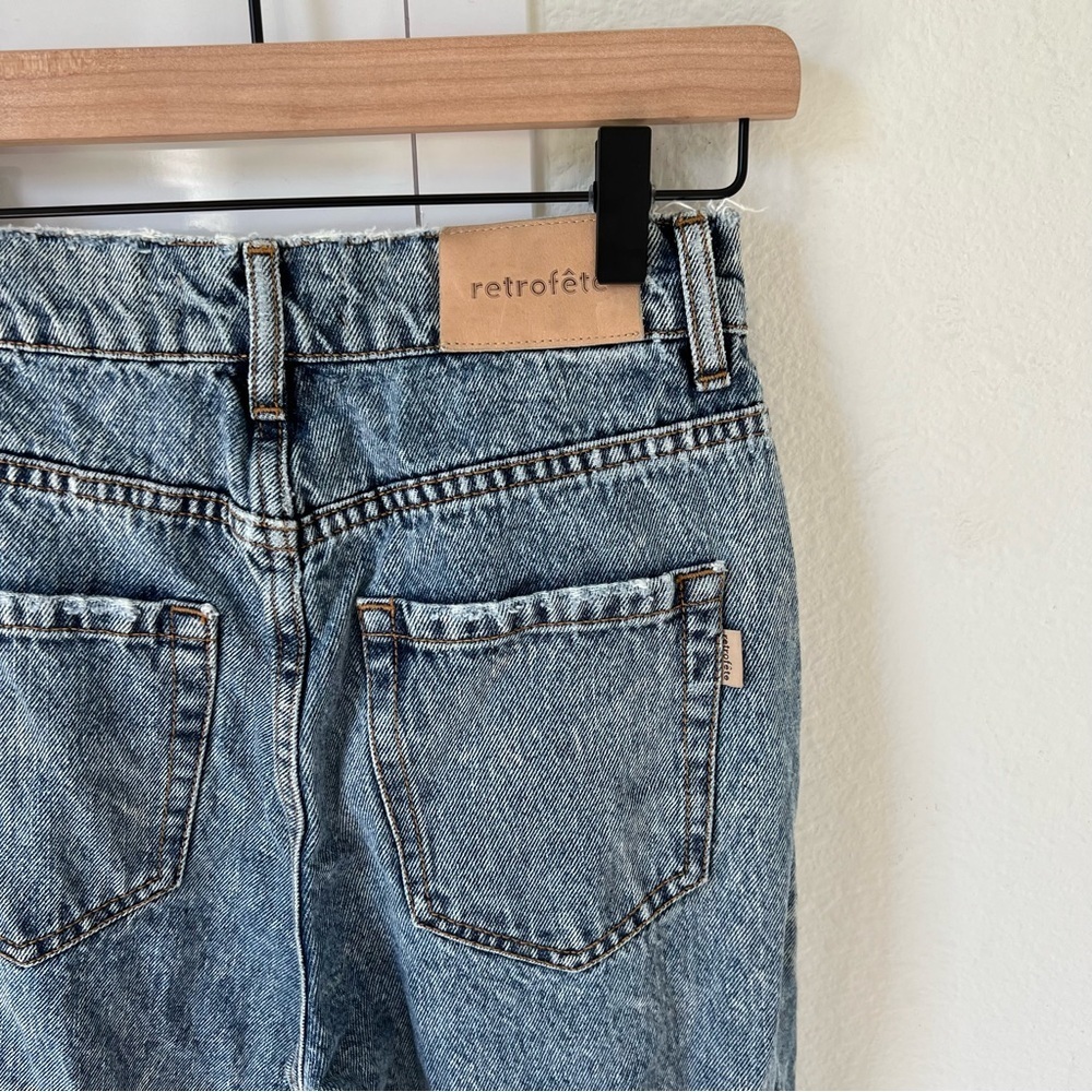 Retrofete Chris Ripped Straight Leg Mid Rise Jeans - Picture 6 of 10